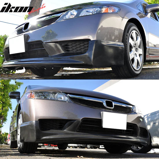 Front Bumper Lip Spoiler for Honda Civic 4Dr Sedan 2009-2011 Mugen PU