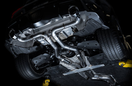AWE 2020 Toyota Supra A90 Resonated Track Edition Exhaust - 5in Diamond Black Tips