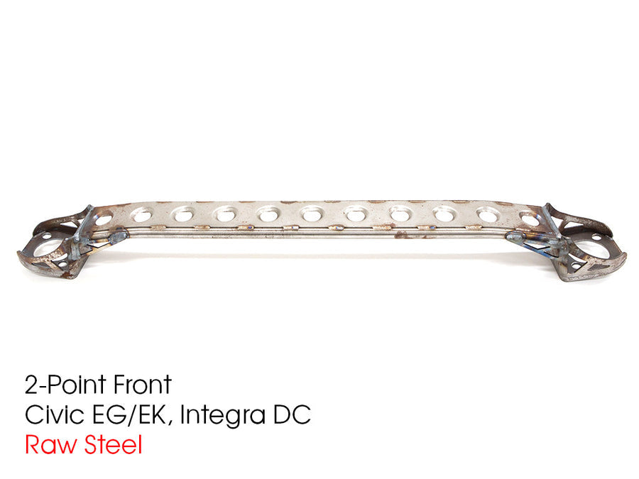 CIRCUIT HERO FRONT 2-POINT STRUT TOWER BAR: RAW MILD STEEL - HONDA CIVIC EG/EK/EF - ACURA INTEGRA DC