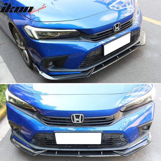 2022-2023 Honda Civic 11th Gen Front Lip Chin Spoiler PP 3PC - GLOSS BLACK