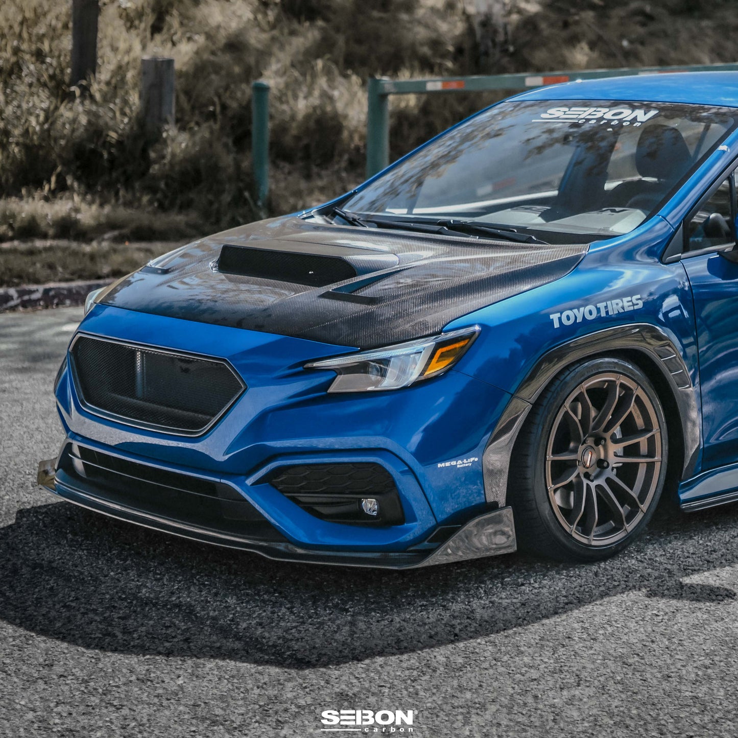 MB-style carbon fiber front lip for 2022-2025 Subaru WRX