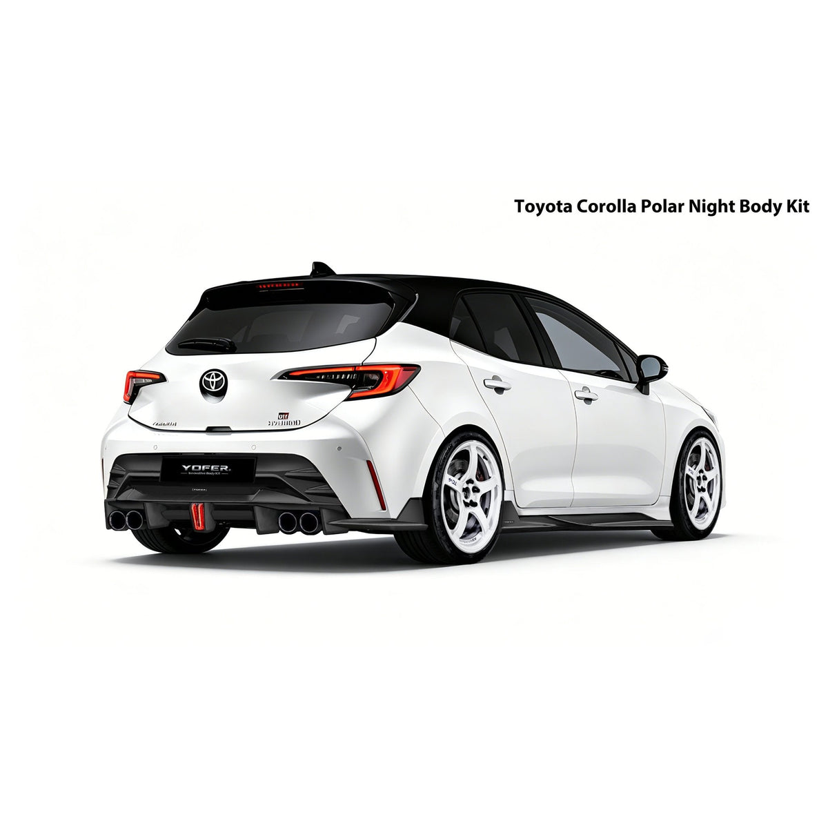 2020-2026 SWA E210 12th Gen Toyota Corolla Hatchback Gloss Black Rear Diffuser with 3rd Brake Light BY Yofer Design