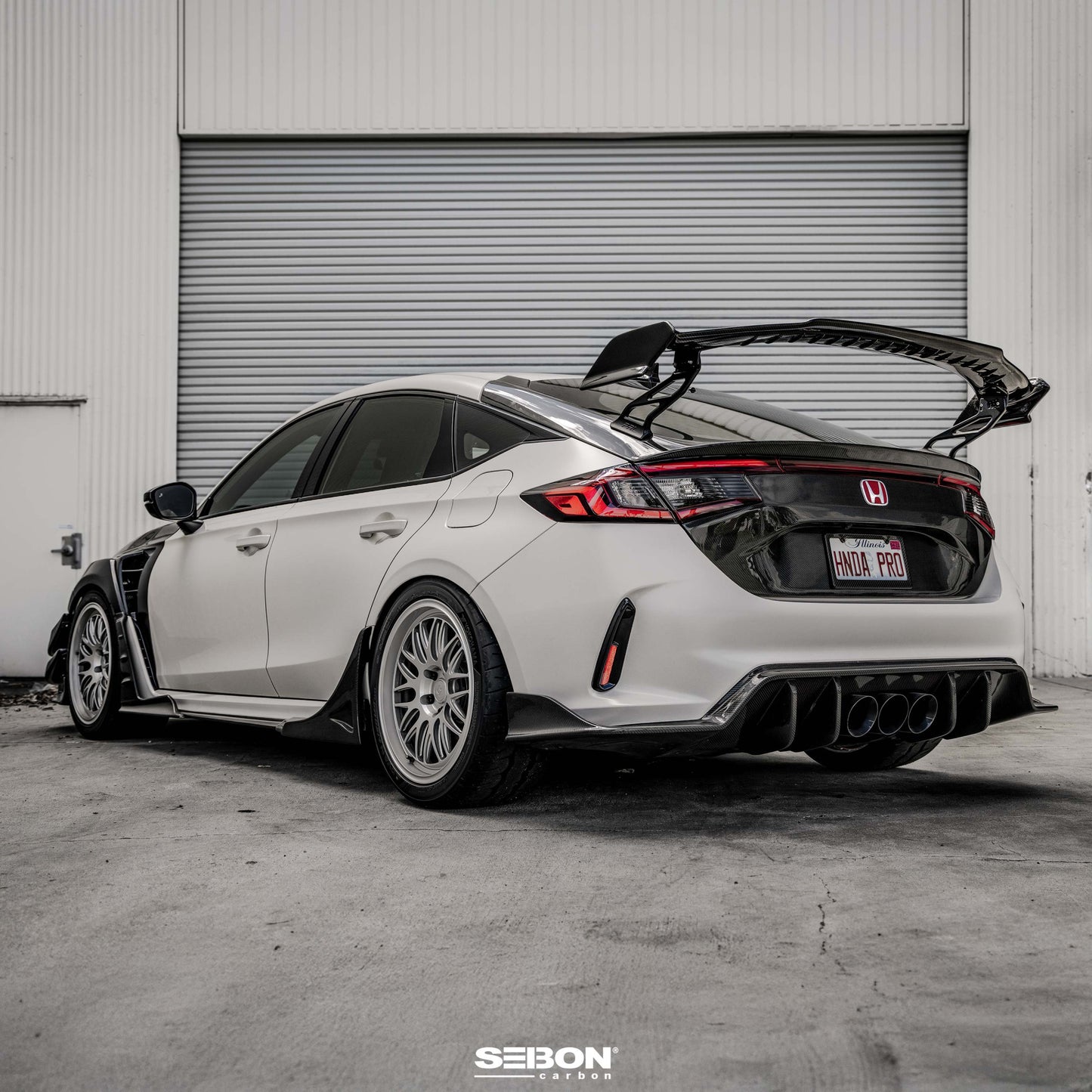 MB-Style Carbon fiber Rear Side Skirt Extensions for 2023-2025 Honda Civic Type R
