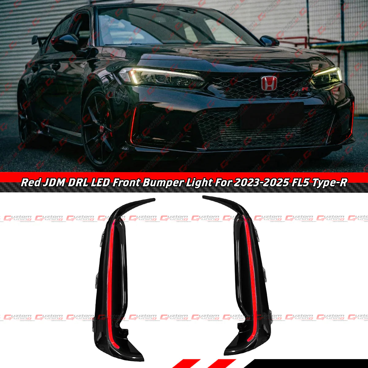 JDM Style Front Bumper LED DRL Light Bar [2023-2025 Honda Civic Type-R FL5]