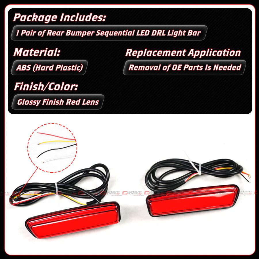 Rear Bumper Sequential LED DRL Side Reflector Light [2023-2025 Honda Civic Type-R FL5]