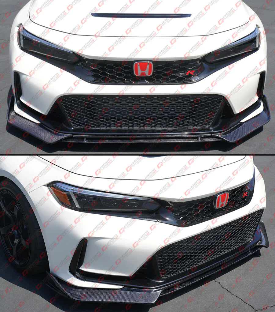 AG V2 Style Carbon Fiber Front Bumper Lip [2023-2025 Honda Civic Type-R FL5]