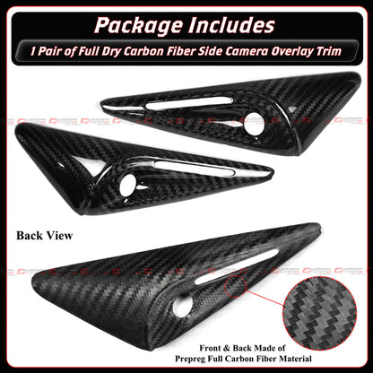 Full Carbon Fiber Side Camera Cover [2025-2026 Tesla Model Y & 2024-2026 Model 3 With HW 4.0]