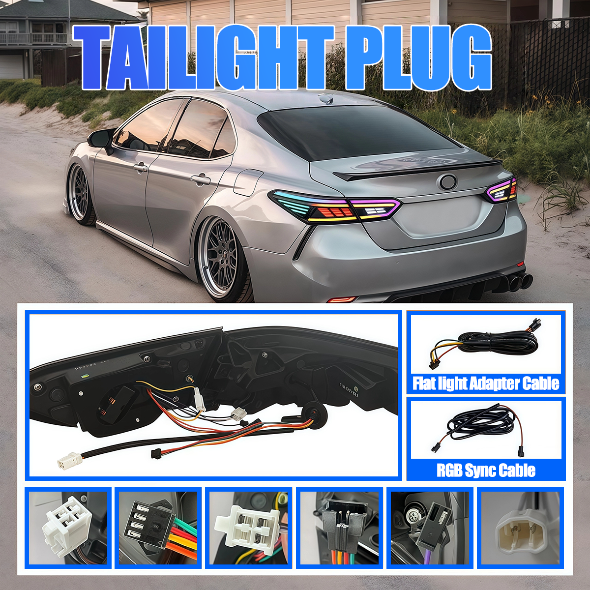 Toyota Camry 2018-2024 Rectilinear LED Tail Lights
