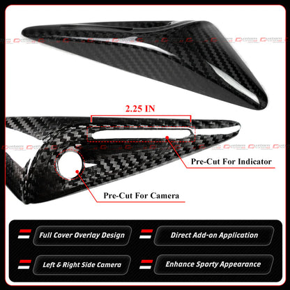 Full Carbon Fiber Side Camera Cover [2025-2026 Tesla Model Y & 2024-2026 Model 3 With HW 4.0]