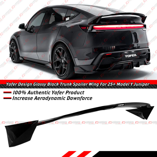 Yofer Design Gloss Black Trunk Spoiler Wing [2025-2026 Tesla Model Y]