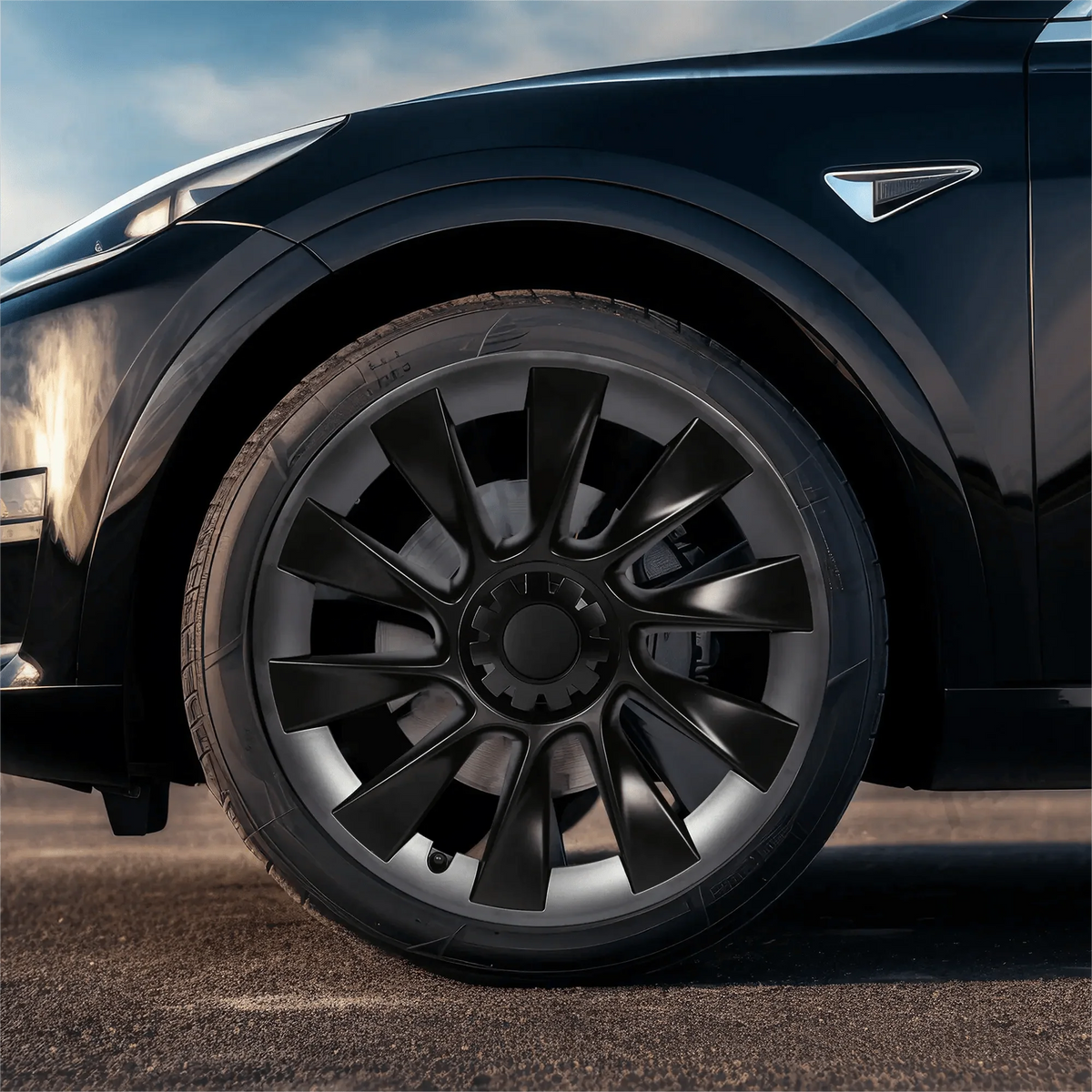Split Hub Center Cap Covers for Model Y 20"/21" | 4-Piece Set | 5 Colors | Curb Rash Protection