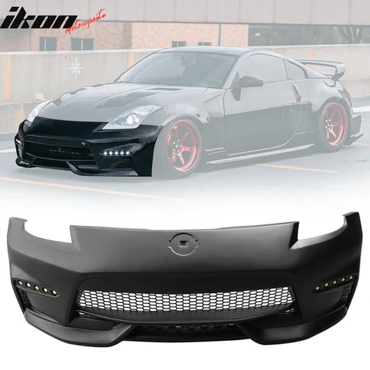 2003-2008 Nissan 350z to 370z Front Bumper Conversion NIS Style Black PP