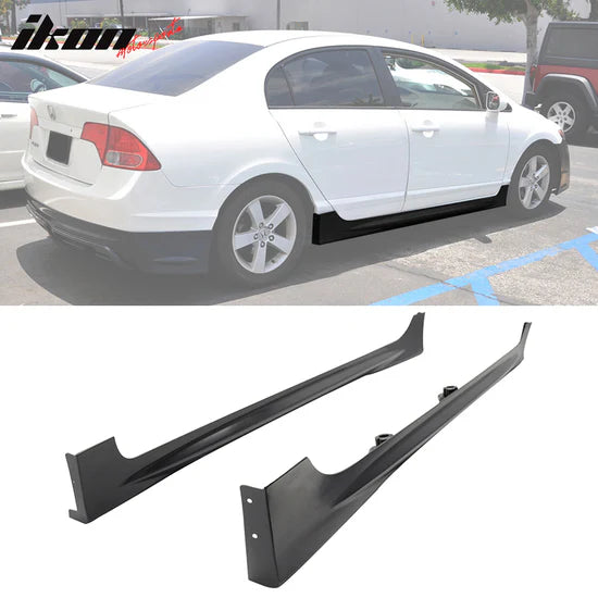 2006-2011 Honda Civic Sedan Mugen Style Unpainted Side Skirts PP
