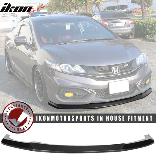 Front Lip Splitter for Honda Civic Coupe 2014-2015 IKON Style Unpainted PU