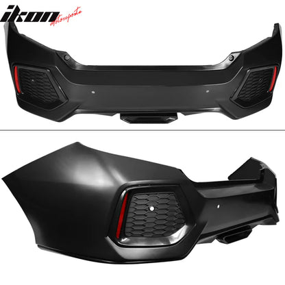 2016-2021 Honda Civic Sedan SI Style Unpainted Rear Bumper PP + ABS