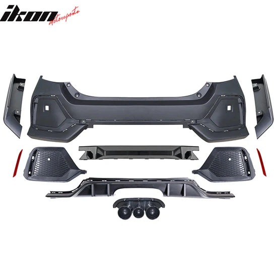 Rear Bumper Cover for Honda Civic 10th-Gen 2016-2021 CTR Type R Black PP
