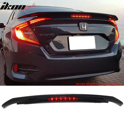 Rear Spoiler Wing for Honda Civic RS SI 2016-2021 Crystal Black Pearl ABS