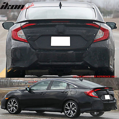 Rear Spoiler Wing for Honda Civic RS SI 2016-2021 Crystal Black Pearl ABS