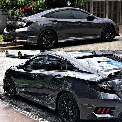 2016-2021 Honda Civic Sedan HFP Style Unpainted Black Side Skirts PP