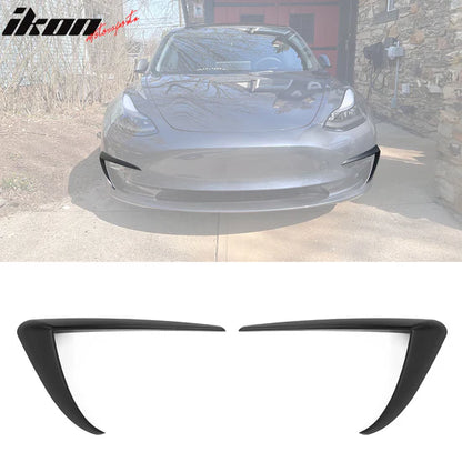 2017-2023 Tesla Model 3 Matte Black Style Fog Light Trims ABS 2PC