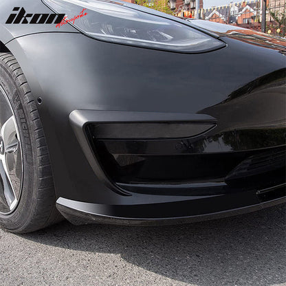 2017-2023 Tesla Model 3 Matte Black Style Fog Light Trims ABS 2PC