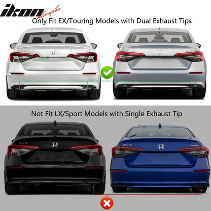 2022-2026 Honda Civic EX Touring Rear Bumper Cover Set + Exhaust Pipe