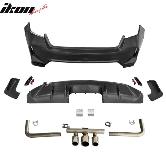 2022-2026 Honda Civic EX Touring Rear Bumper Cover Set + Exhaust Pipe