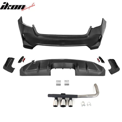 2022-2026 Honda Civic LX/Sport Rear Bumper Cover Set + Exhaust Pipe