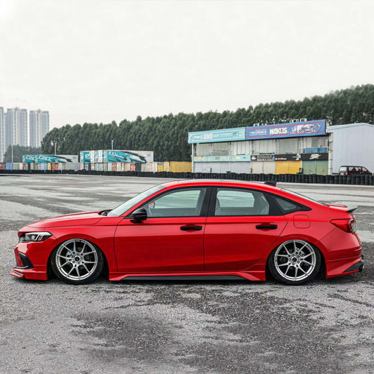 2022-24 Honda Civic 11th Gen Sedan/Hatchback Side Skirts V1 By YOFER - RALLY RED
