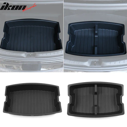 Rear Trunk Lower + Upper Storage Organizer Box for Tesla Model 3 2024-2025