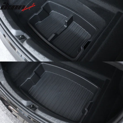 Rear Trunk Lower + Upper Storage Organizer Box for Tesla Model 3 2024-2025