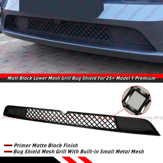 Matte Black Front Lower Mesh Grill Bug Shield [2025-2026 Tesla Model Y Juniper Premium]