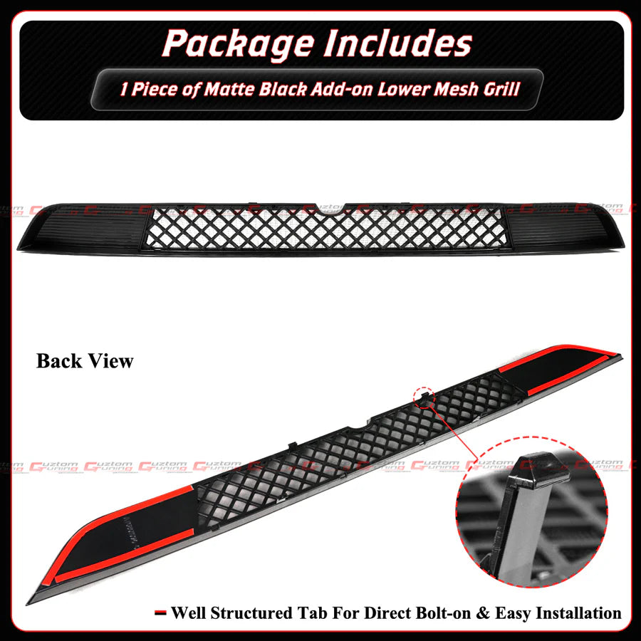 Matte Black Front Lower Mesh Grill Bug Shield [2025-2026 Tesla Model Y Juniper Premium]