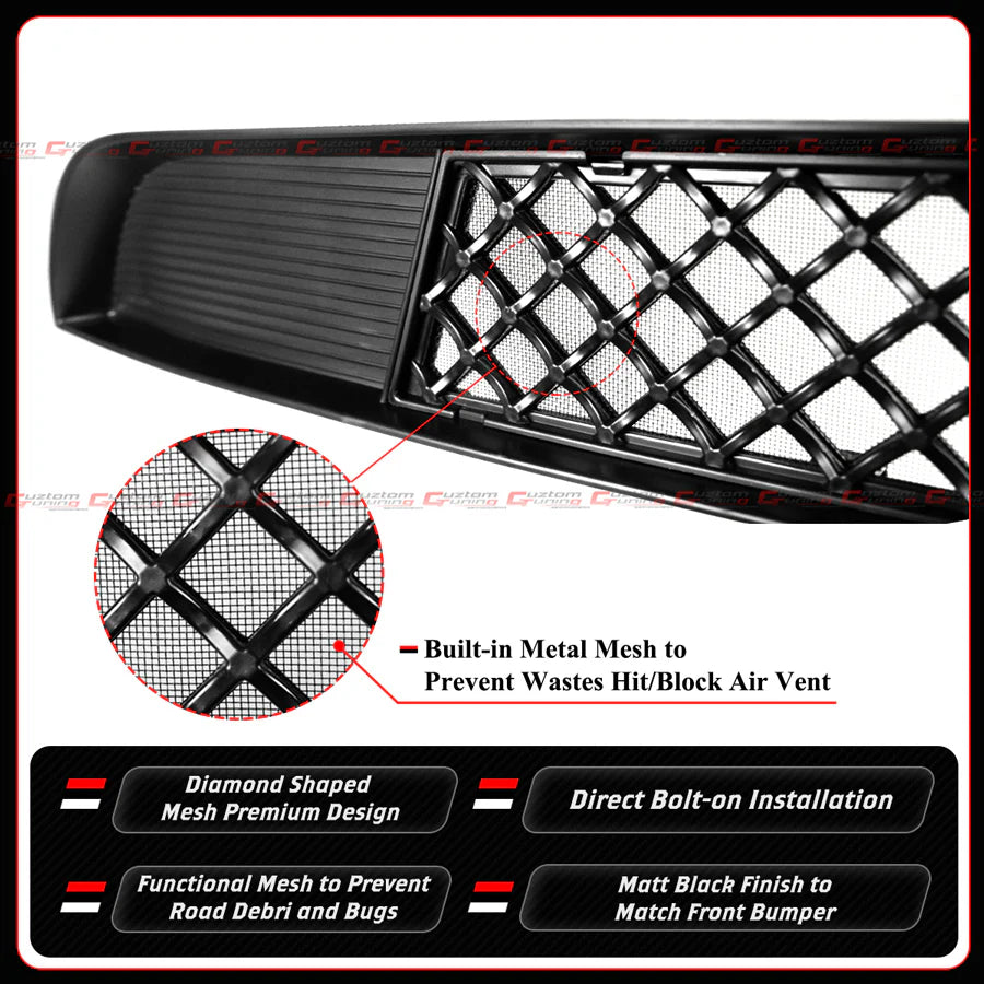 Matte Black Front Lower Mesh Grill Bug Shield [2025-2026 Tesla Model Y Juniper Premium]