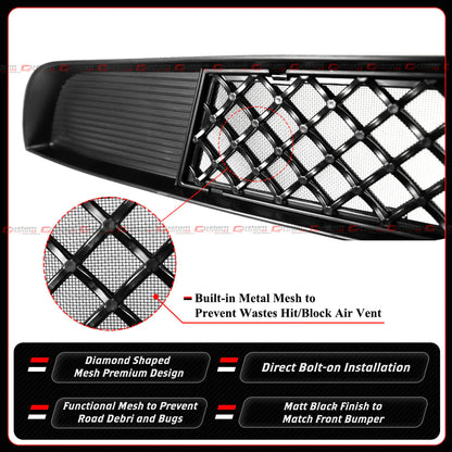 Matte Black Front Lower Mesh Grill Bug Shield [2025-2026 Tesla Model Y Juniper Premium]