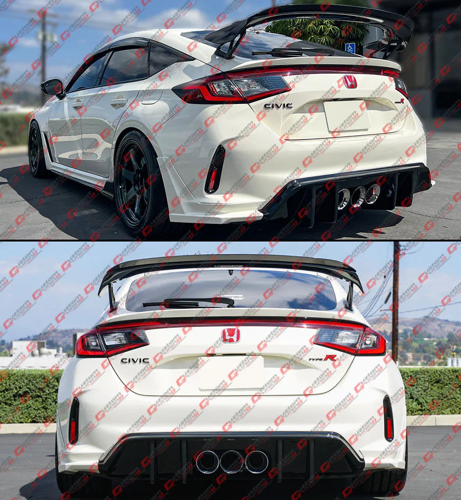 CTM Gloss Black Shark Fin Rear Bumper Diffuser [2023-2025 Honda Civic Type-R FL5]