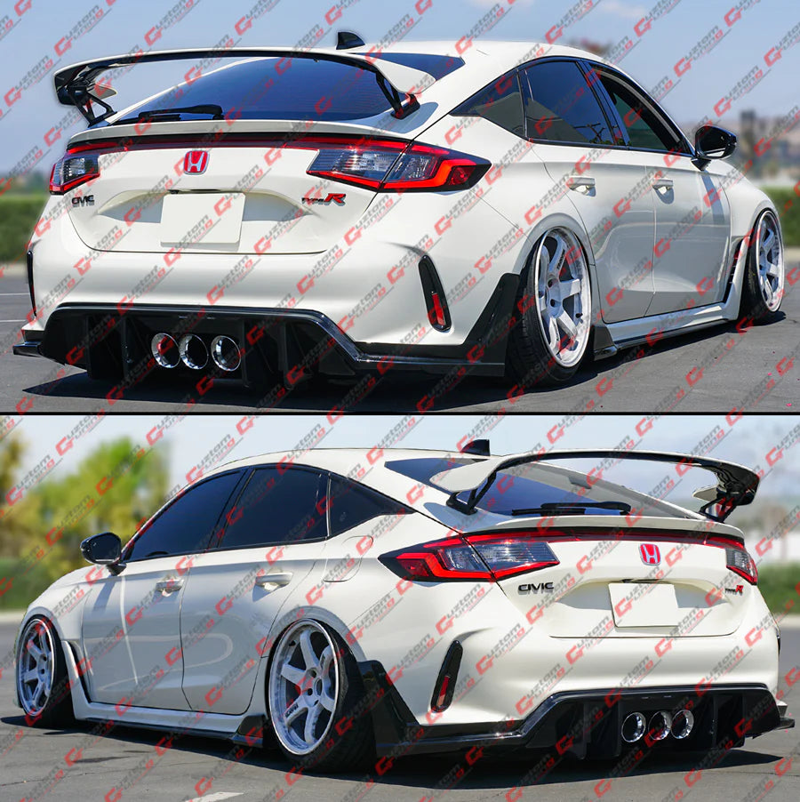 CTM Gloss Black Shark Fin Rear Bumper Diffuser [2023-2025 Honda Civic Type-R FL5]