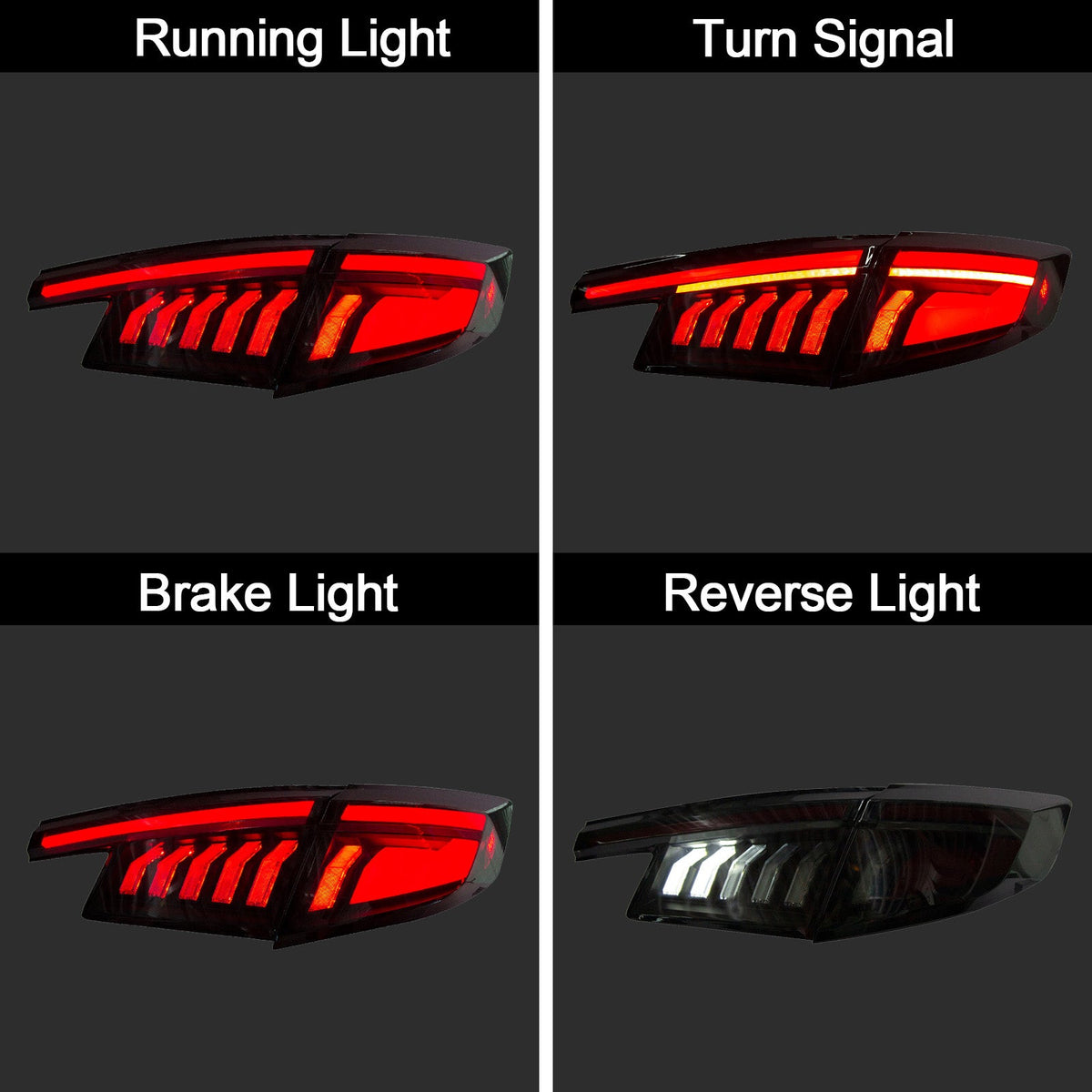 SWA 2022-2026 11th Gen Honda Civic HATCHBACK and Type-R FL1 FL2 FL5 V2 Tail Lights