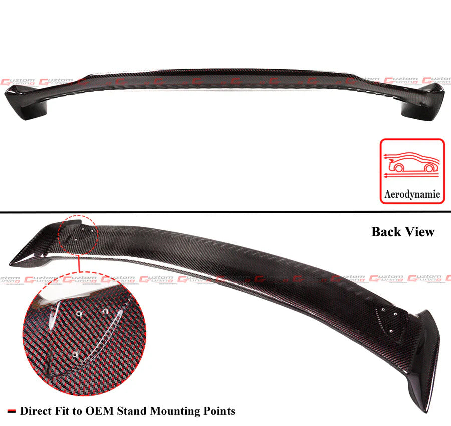 H Performance Style Red & Black Carbon Fiber Wing Spoiler [2023-2025 Honda Civic Type-R FL5]