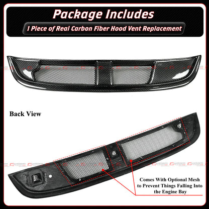 SP Style Real Carbon Fiber Bonnet Hood Vent With Mesh [2023-2025 Honda Civic Type-R FL5]