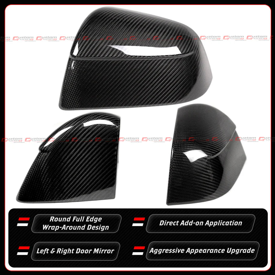 Full Carbon Fiber Side Mirror Cover Cap Overlay [2025-2026 Tesla Model Y Juniper]
