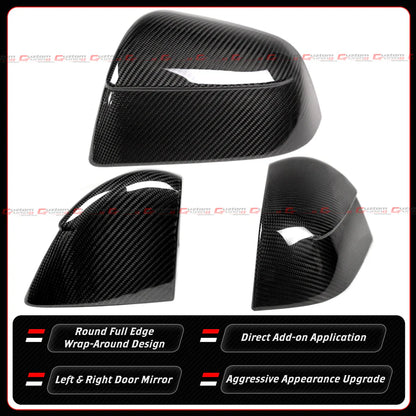 Full Carbon Fiber Side Mirror Cover Cap Overlay [2025-2026 Tesla Model Y Juniper]