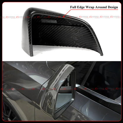 Full Carbon Fiber Side Mirror Cover Cap Overlay [2025-2026 Tesla Model Y Juniper]