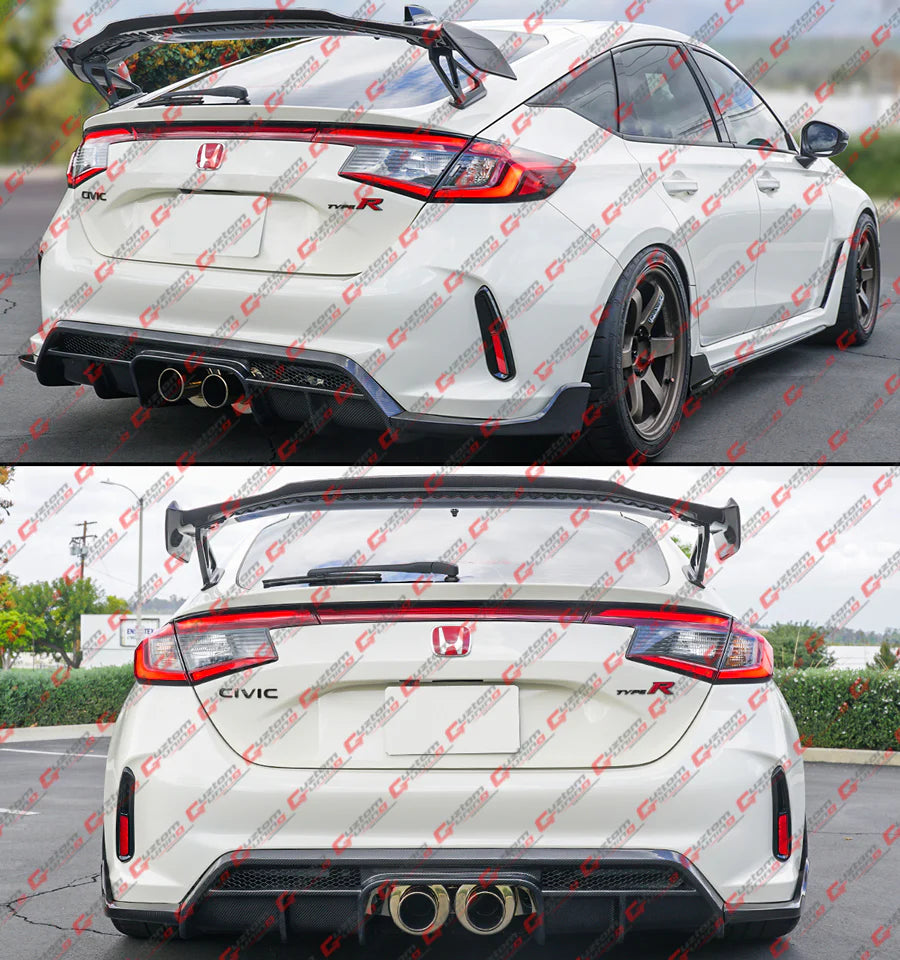 CMS Style Real Carbon Fiber Air Vent Rear Diffuser Kit [2023-2025 Honda Civic Type-R FL5]