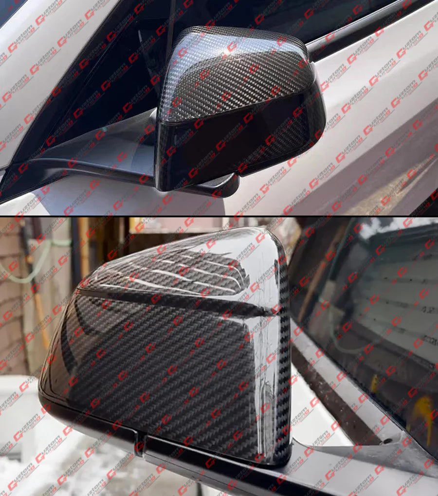 Full Carbon Fiber Side Mirror Cover Cap Overlay [2025-2026 Tesla Model Y Juniper]