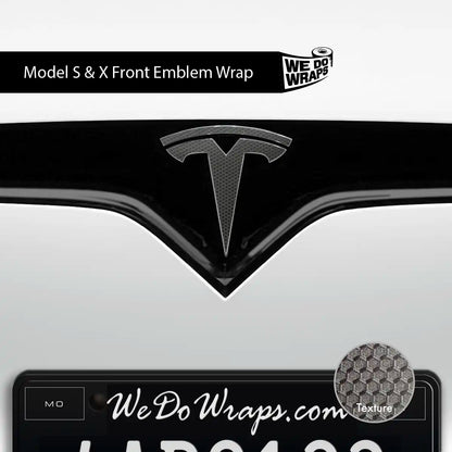 3M Matrix Black Tesla Emblem Decals (Front + Back) | Model S