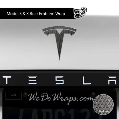 3M Matrix Black Tesla Emblem Decals (Front + Back) | Model S