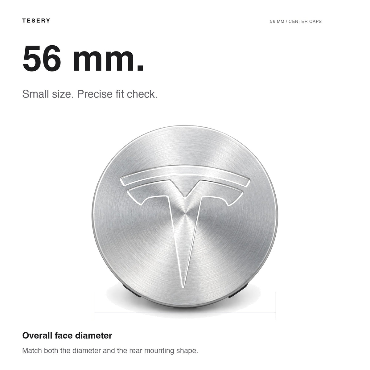4 Pcs Hub Caps Covers Car for Tesla Model 3/Y/S/X (Diameter 56MM)