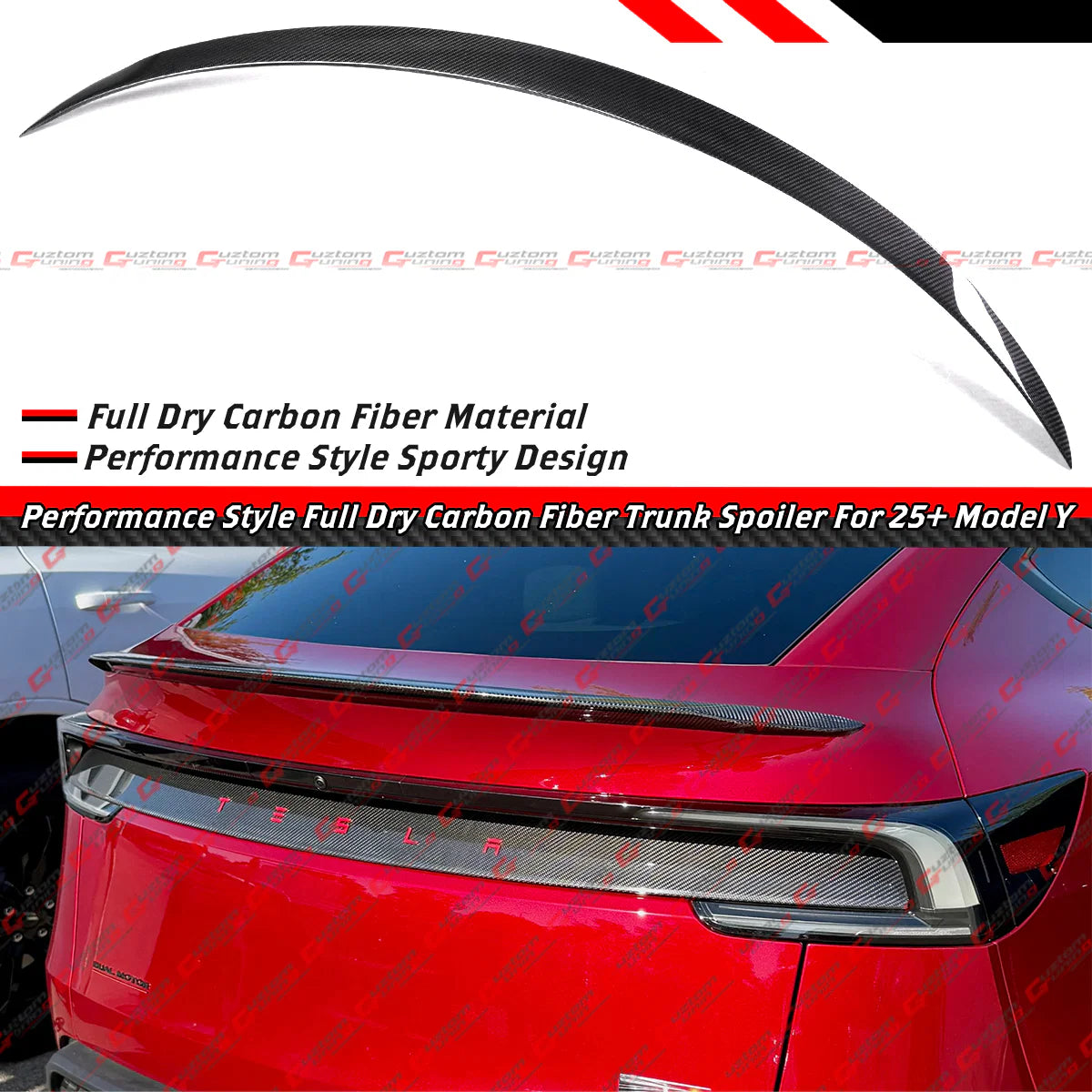 Performance Style Full Carbon Fiber Trunk Spoiler [2025-2026 Tesla Model Y Juniper]