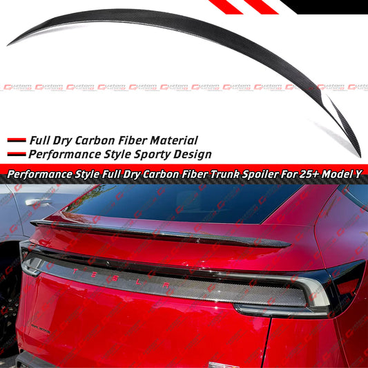 Performance Style Full Carbon Fiber Trunk Spoiler [2025-2026 Tesla Model Y Juniper]
